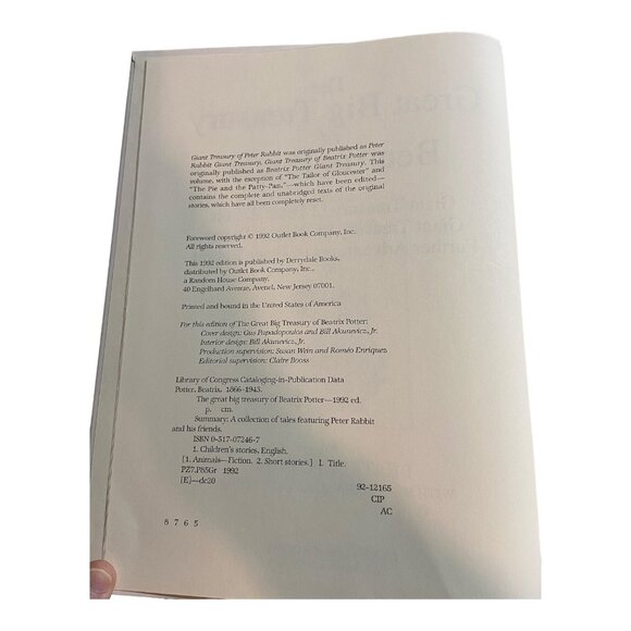 The Great Big Treasury Of Beatrix Potter Hardcover Book - Picture 3 of 8